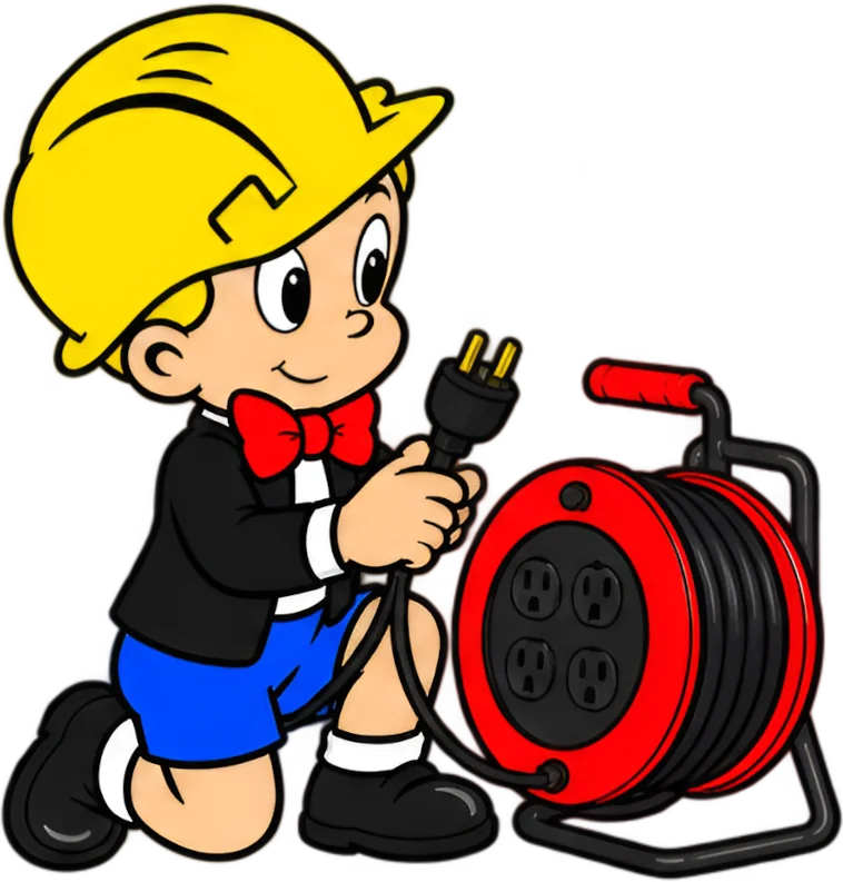 Richie connecting an extension reel
