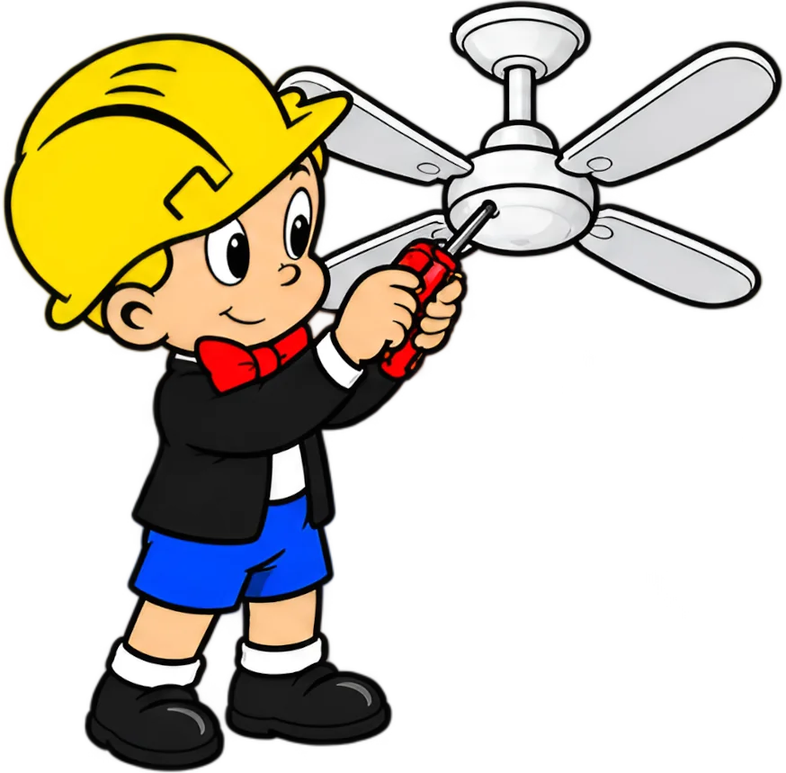 Richie installing a ceiling fan